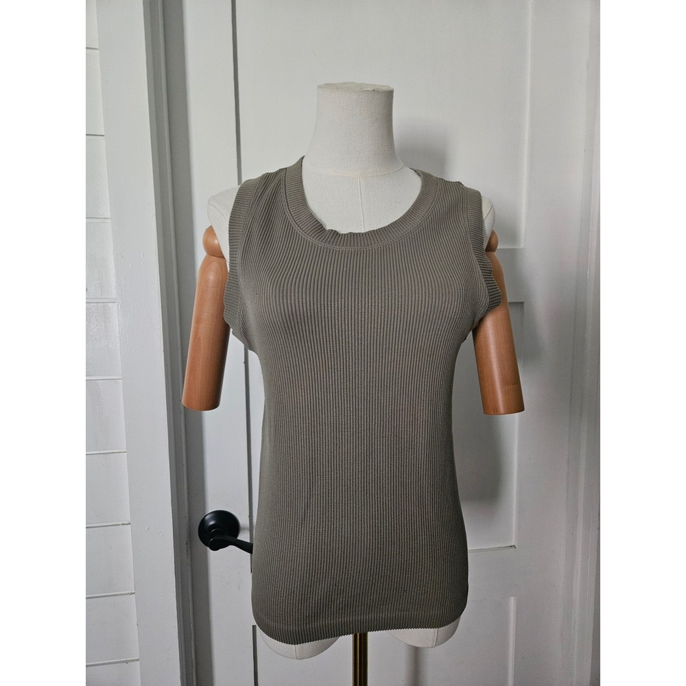 BKE Core Olive Green Ribbed Knit Scoop Neck Seamless Tank Top Size‎ M/L - Picture 11 of 14
